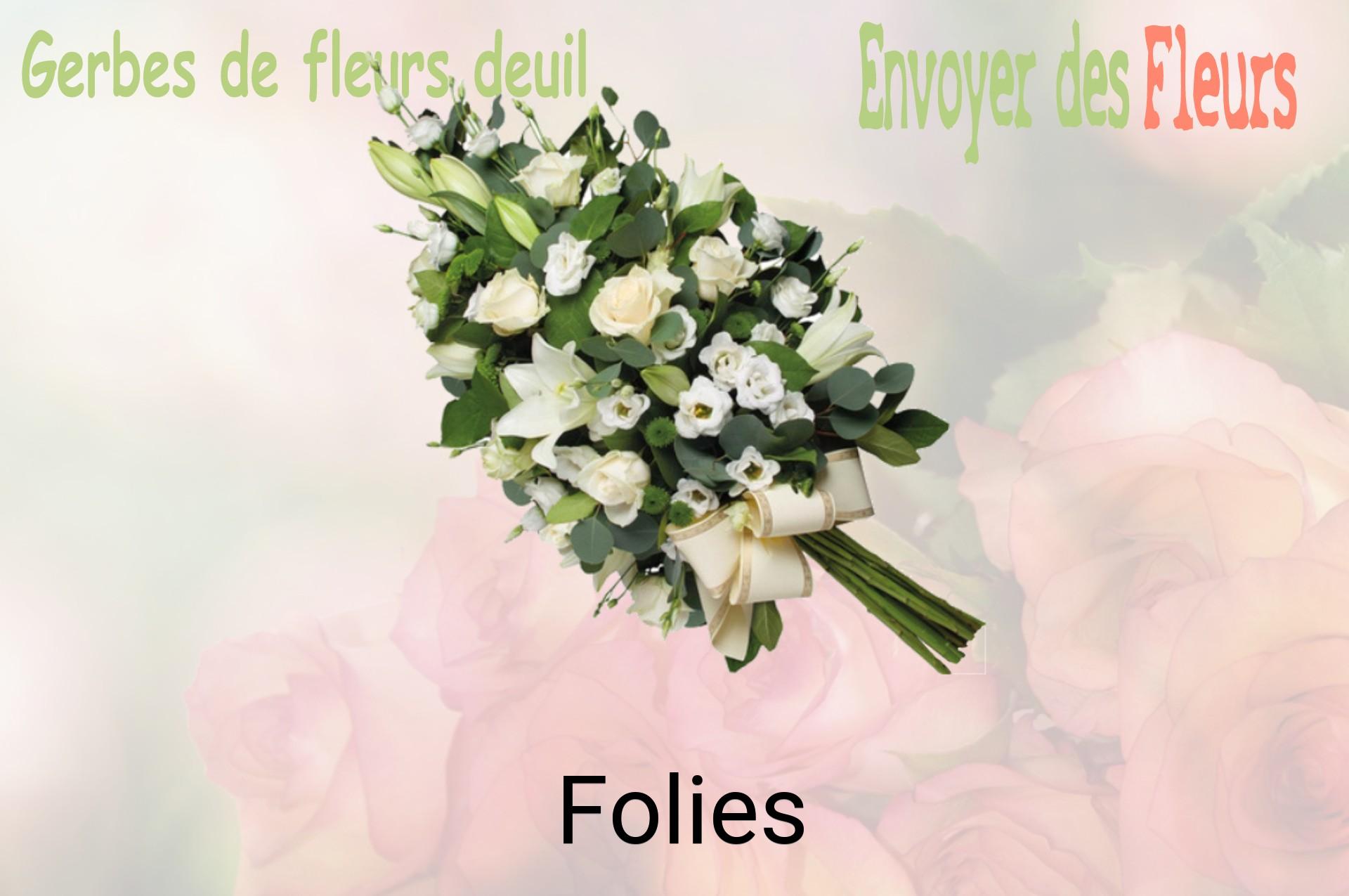 Gerbe de fleurs de deuil livrée à Folies